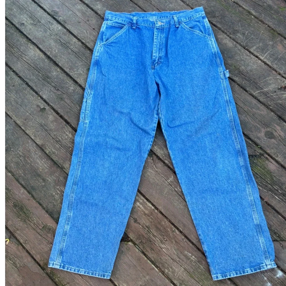 Wrangler Hero Original Mens Carpenter Jean 34x32 Blue Denim Straight Leg 94OR0AS